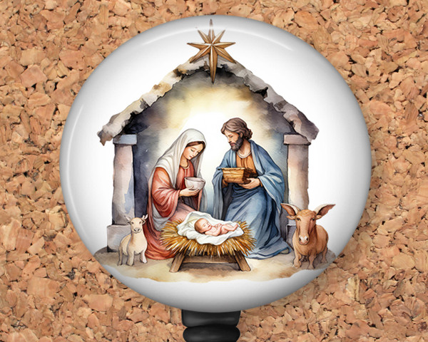 Nativity Retractable ID Badge Reel, Lanyard, or Carabiner