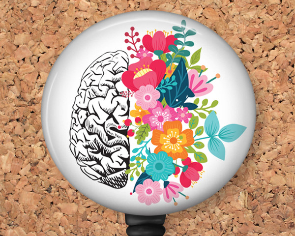 Floral Brain Badge Reel