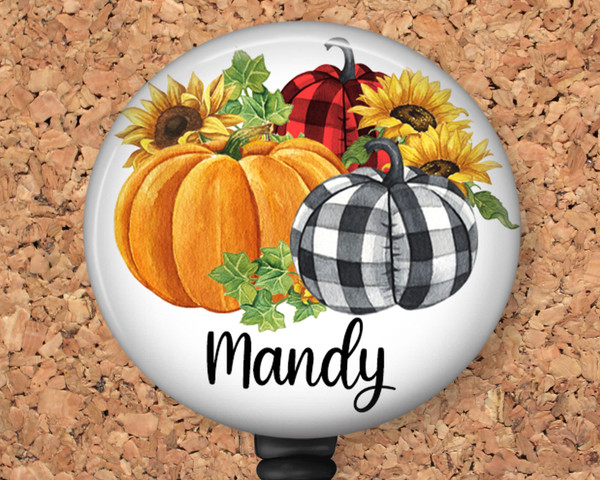 Personalized Pumpkins badge reel