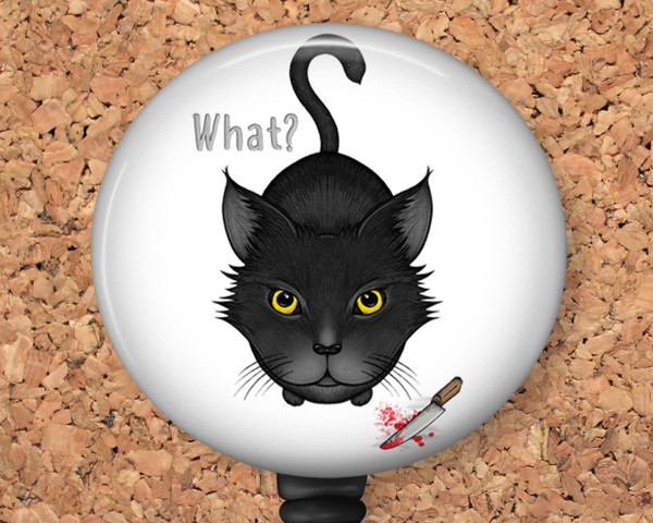 black cat badge reel