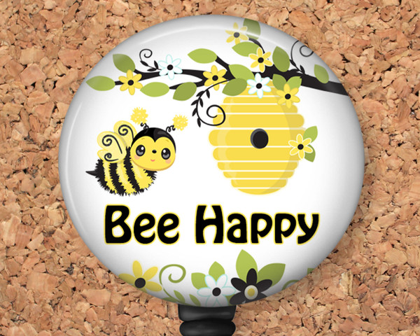 bee happy badge reel