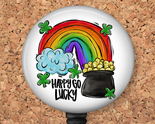 happy go lucky badge reel