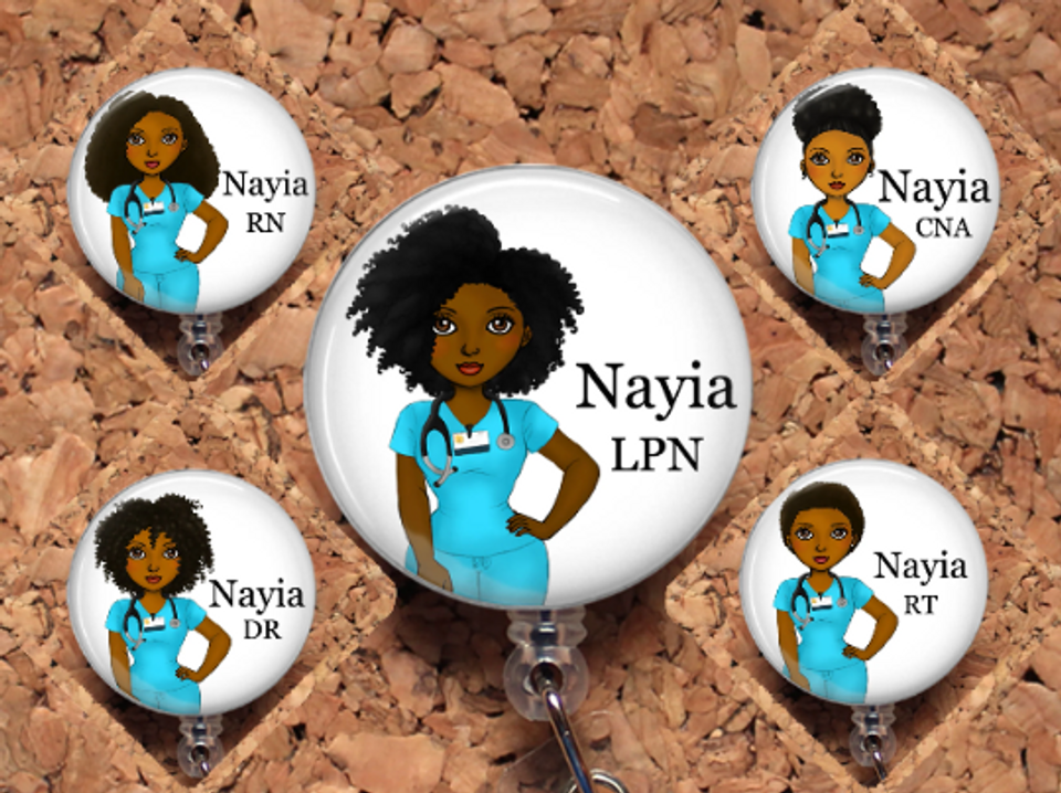 5 Pack Retractable Badge Holders, Cute Nursing Badge Reel, Badge