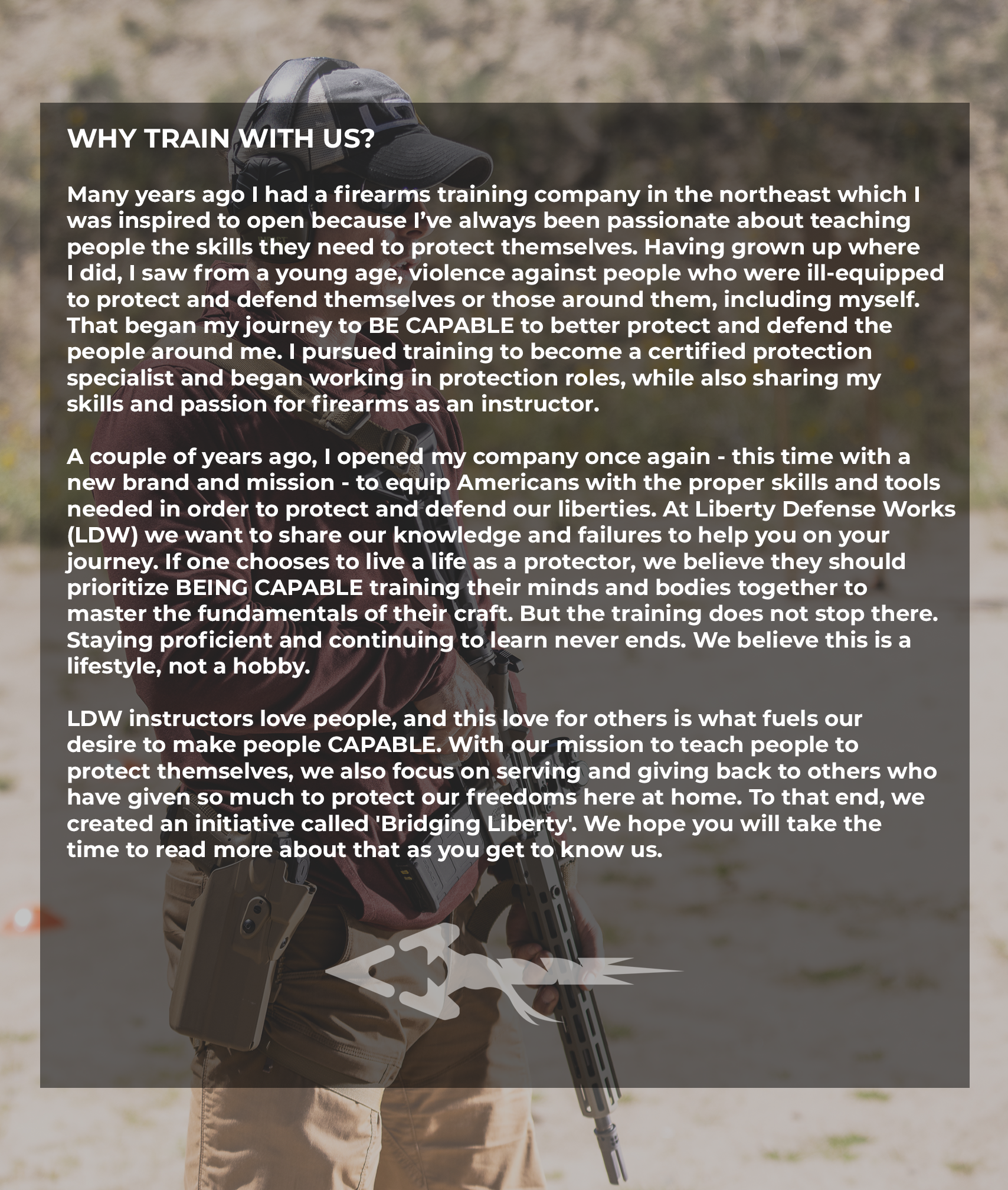 Why Train with us, Liberty, Liberty Defense, Liberty Defense Works, Training, Pistol Training, Rifle Training, Course