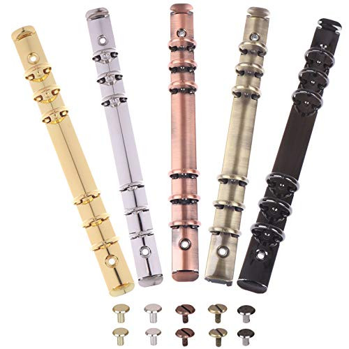 5 Pcs 6Hole Ring Binder Mechanisms Replacement Kit A5 Metal Clip Rings