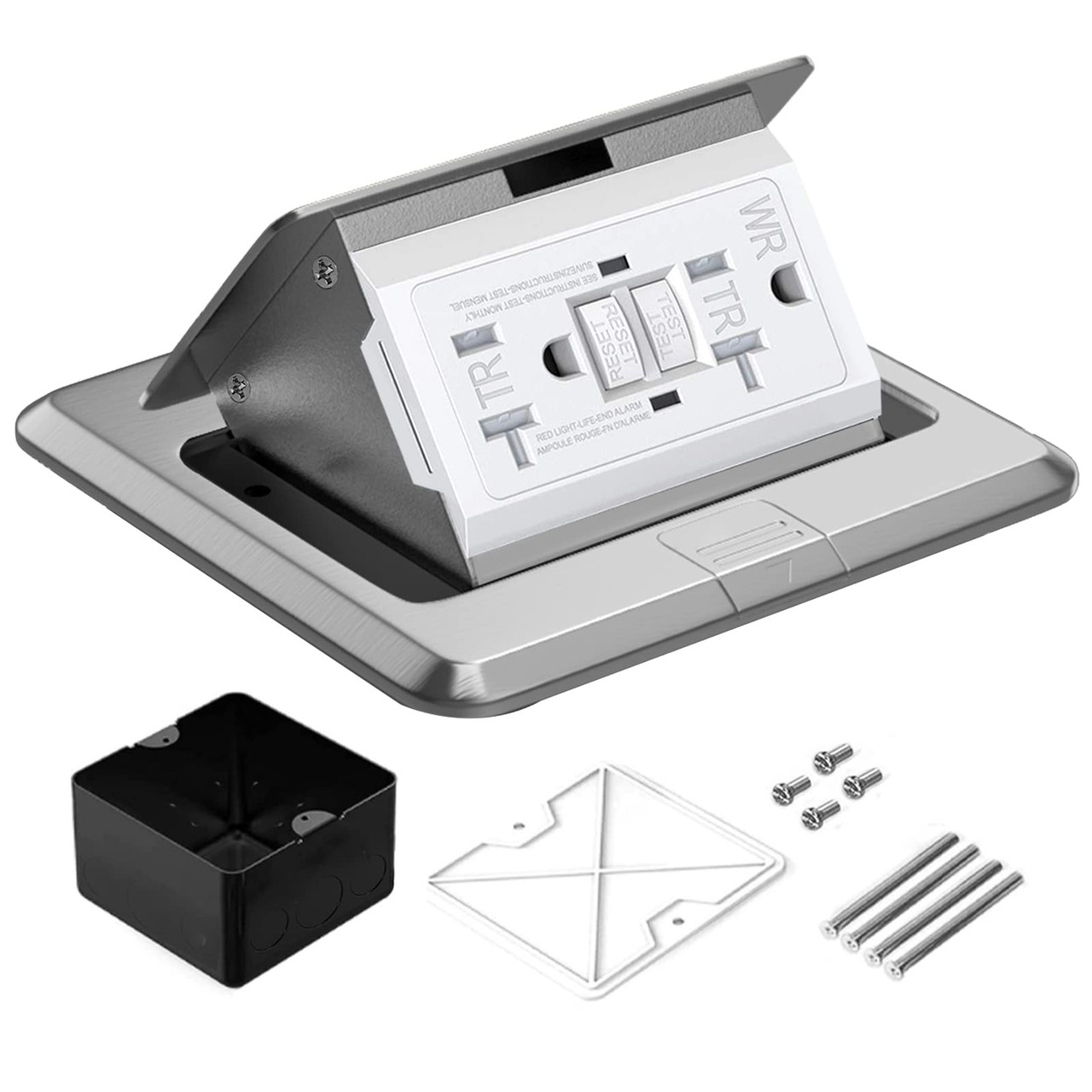 Hoolerry Pop up Floor Outlet Kit Waterproof Electrical Outlet Cover Box ...