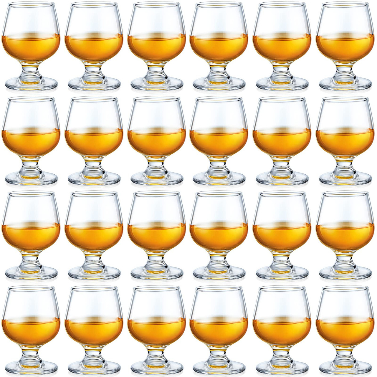 Qunclay 24 Pcs Shot Glasses 3.5oz Shot Glass Cute Cognac Glasses Small