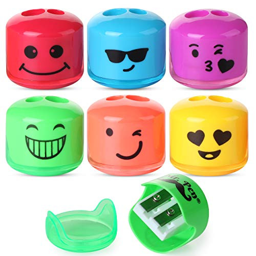 Mr.Pen Pencil Sharpener, Emoji Sharpener 6 Pack, Pencil Sharpener Kids
