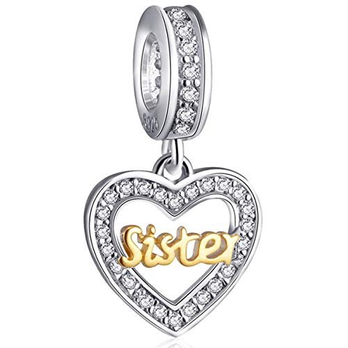 Sister Love Heart Bracelet Charms for 