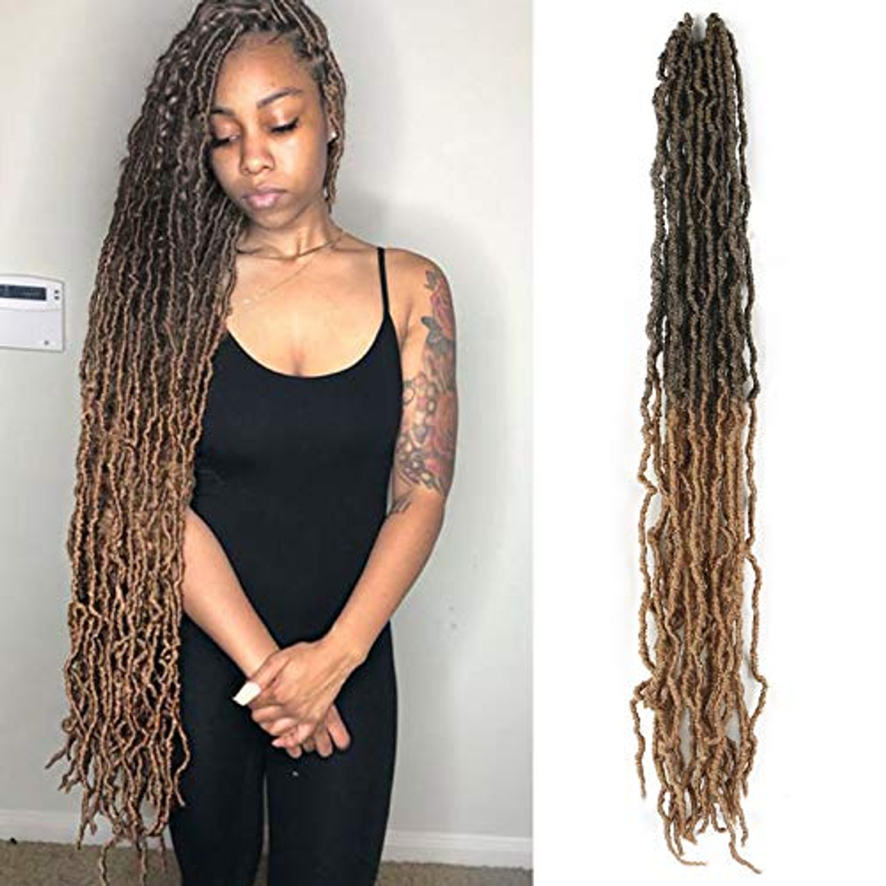 Alibarbara 36 Inch 1 Pack Synthetic Nu Faux Locs Crochet Braids Hair ...