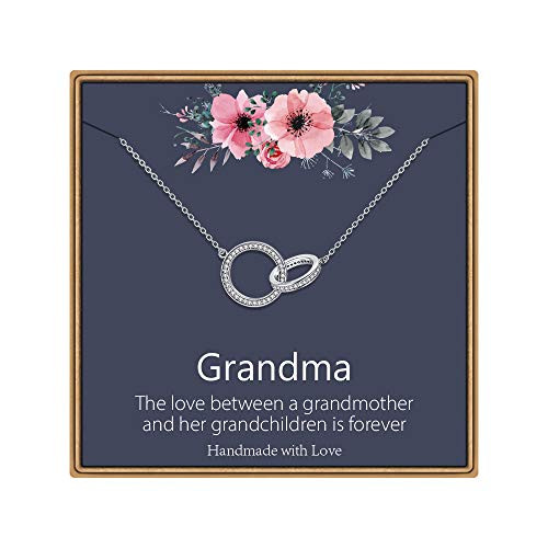 Two Circles Necklace for Grandma Gifts 