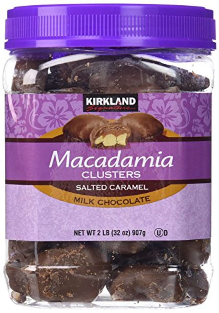 Kirkland Signature Macadamia Clusters Salted Caramel Milk Chocolate JAR