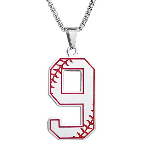 Vintage Baseball Wear Number 9 Necklace 