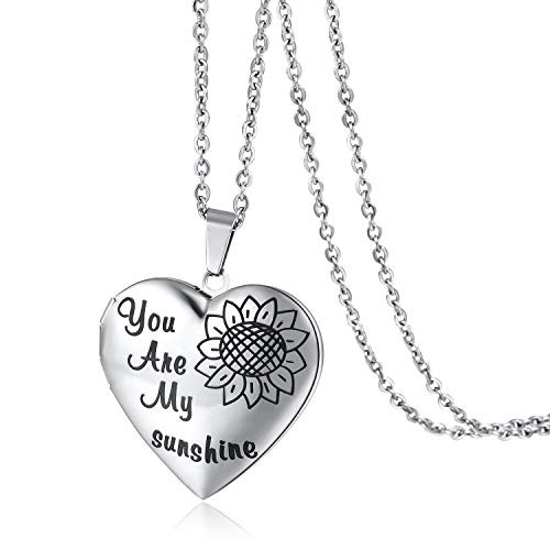 Sunflower Locket Necklace That Holds 