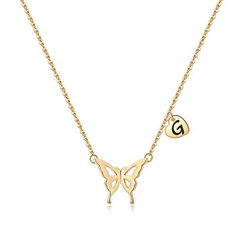 Iefil Initial Butterfly Necklace for 