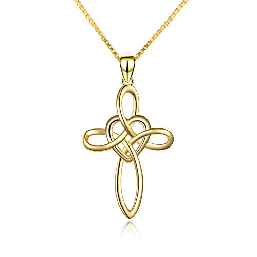 YFN Celtic Knot Cross Necklace Sterling 
