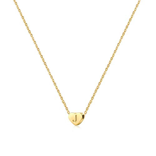 Tiny J Initial Necklace Cute Letter 