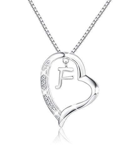 Sllaiss Heart Initial Necklace for 