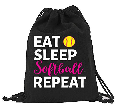 Softball Cinch Sack Eat Sleep Softball 
