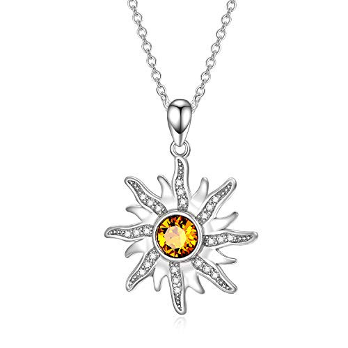 Sterling Silver Sun Sunburst Pendant 