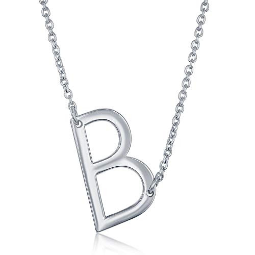 Sterling Silver Sideways Initial 