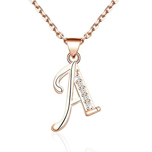CHOORO Dainty Script Rose Gold Initial 