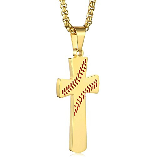 Boys Mens Baseball Cross Pendant 