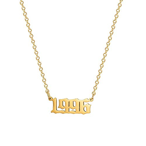 Birthday Year Necklace 18K Gold Plated 