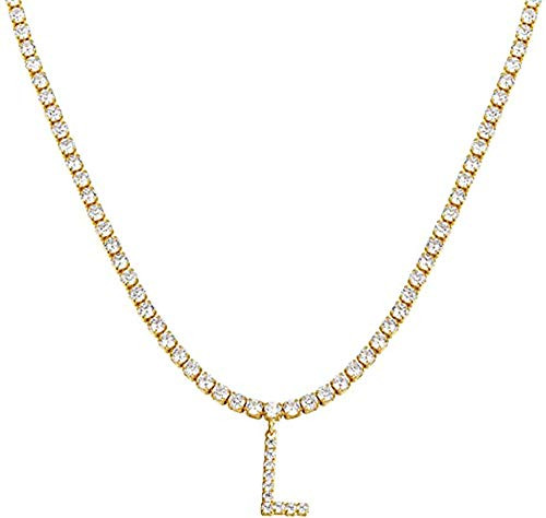Letter Choker 18k Gold Plated Cubic 