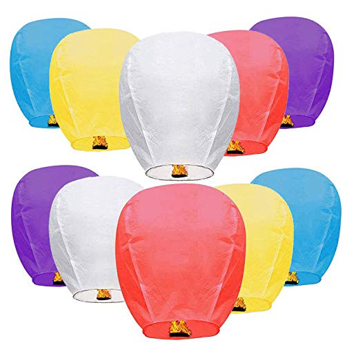 JIEZEE 20 Pack Sky Lanterns 100 Biodegradable EcoFriendly Chinese