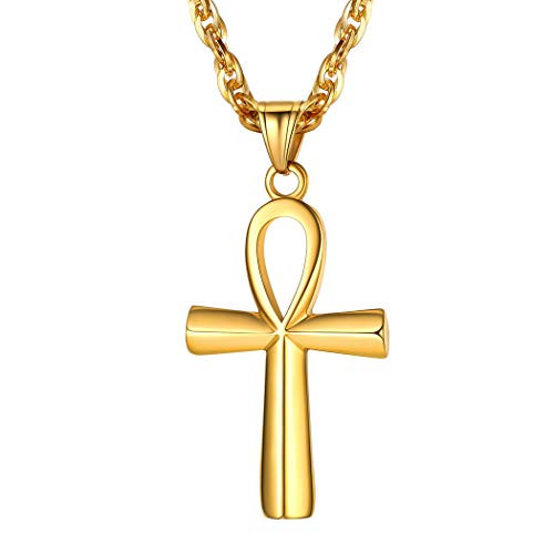 Suplight 18k Gold Ankh Cross Pendant 