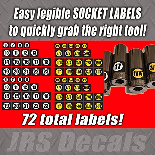 Color-coded Adhesive Stickers For SAE Metric Torx Tool Set Adhesive TOOLBOX LABELS Organize Your Socket Sets Sticker Tool