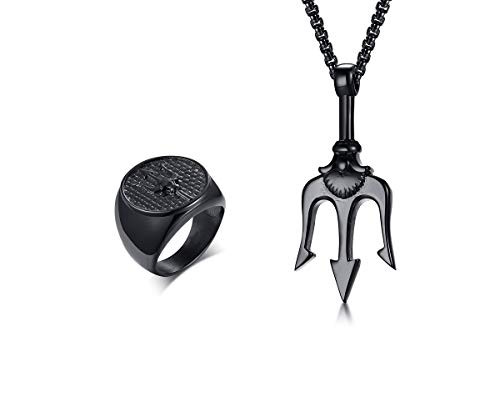 Stainless Steel Mens Punk Trident 