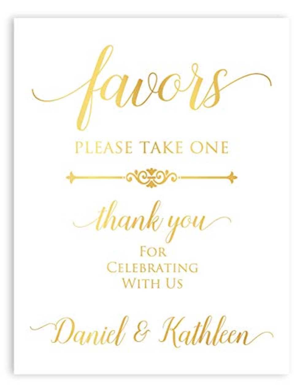 Wedding Sign Print Please take one I DO Favours Decoration Gold Foil Effect 