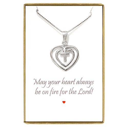 Sterling Silver Cross and Heart 