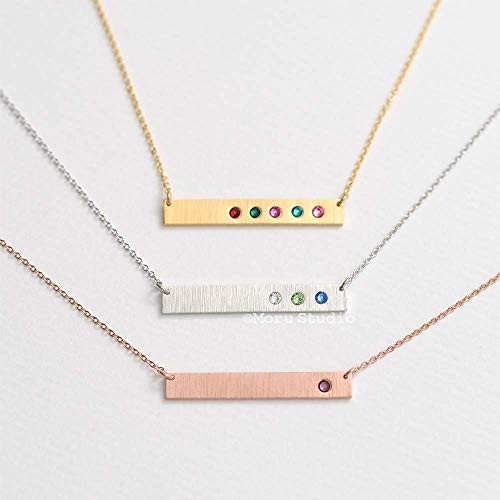 Birthstone Bar Necklace Birthstone 
