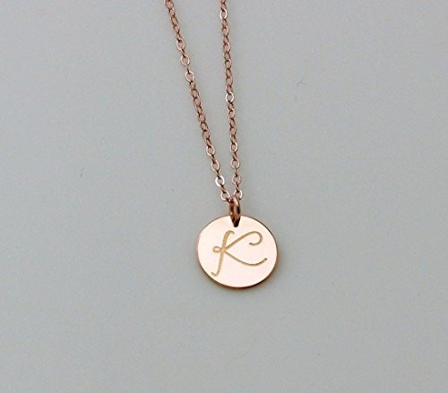 Personalized Circle Necklace Rose Gold 