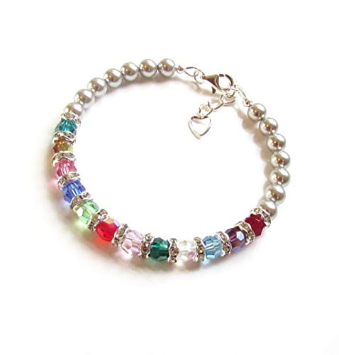 Family Birthstone Bracelet Mom Gifts 