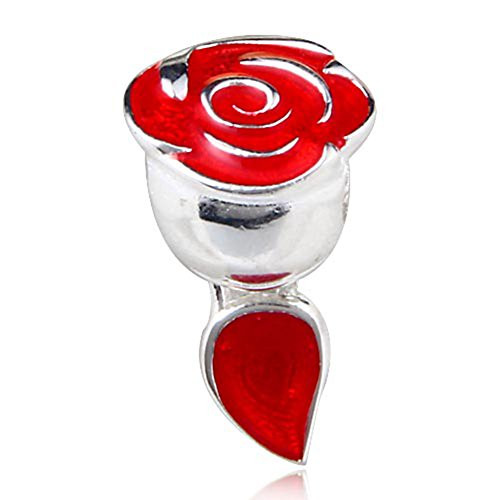 Rose Flower Charm 925 Sterling Silver 