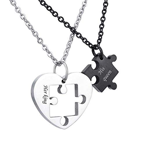 Present Puzzle Couple Necklaces 