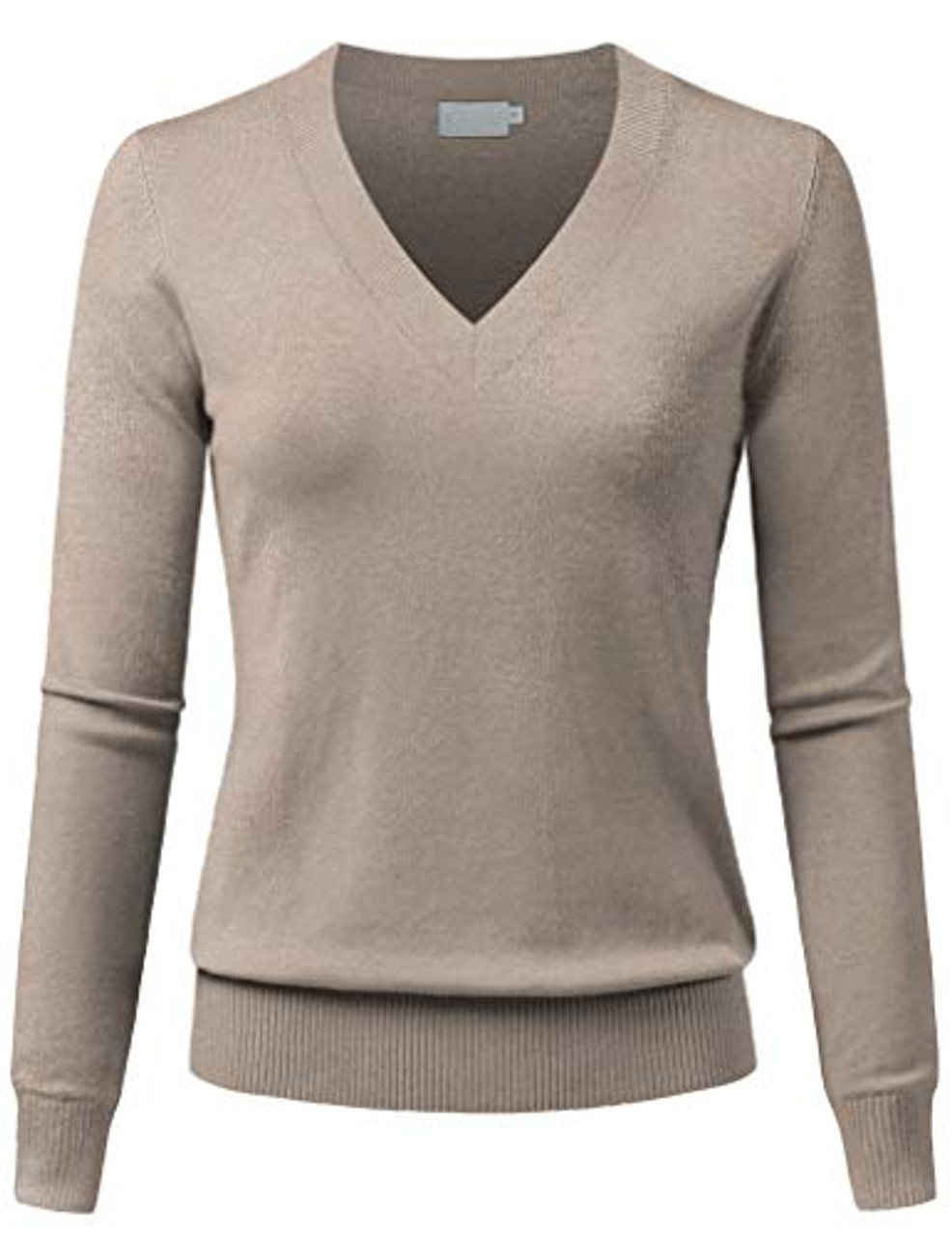 JSCEND Women's Mock Neck Long Sleeve Solid Basic Soft Stretch Pullover Knit Sweater 