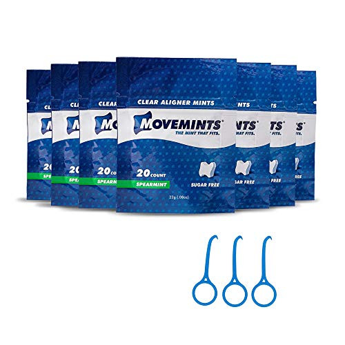 Movemints Clear Aligner Mints 7 Pack and OrthoKey Removal Tool 3 Pack