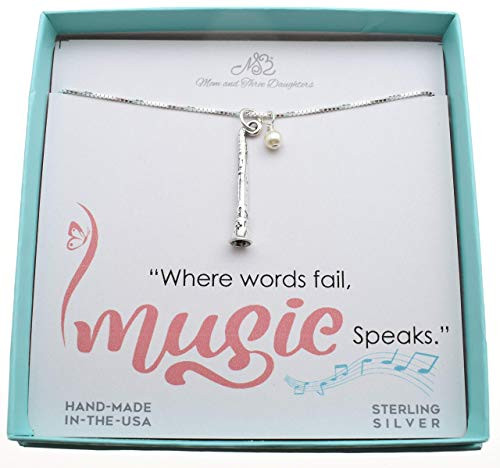 Clarinet Charm Pendant Necklace In 