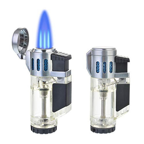 Torch Lighters Triple Flame Butane Lighter Fluid Refillable Jet Lighter