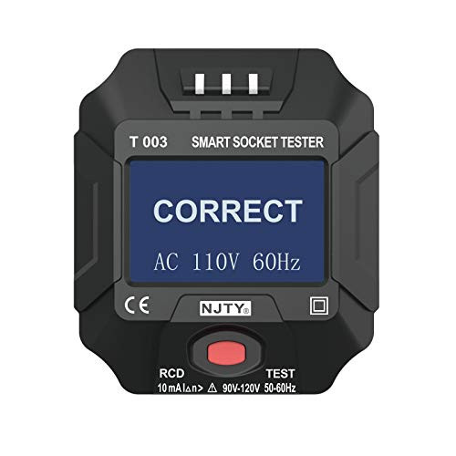 Outlet Tester 90-120V 50-60Hz Smart Receptacle Tester with Voltage and ...