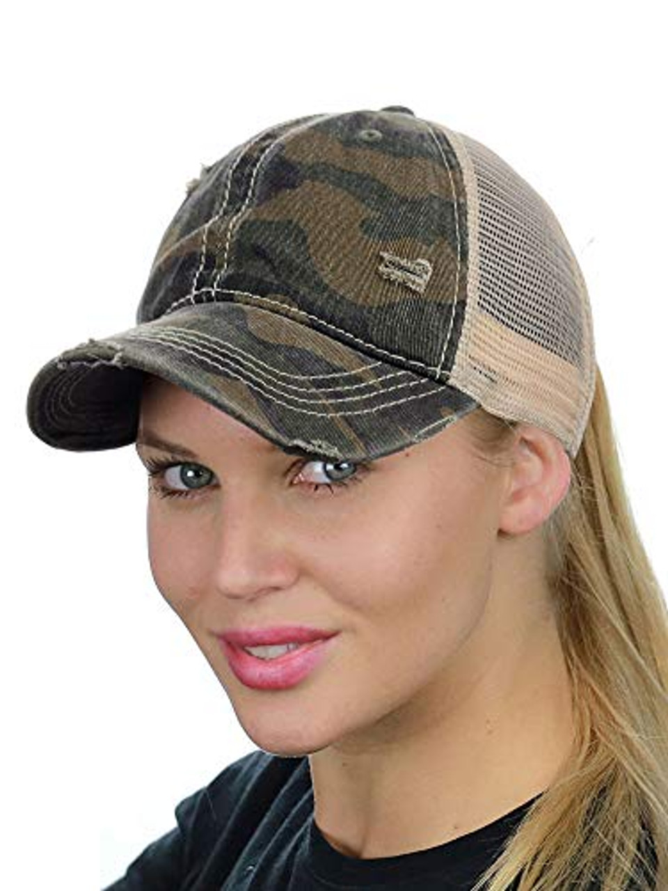 camo ponytail cap