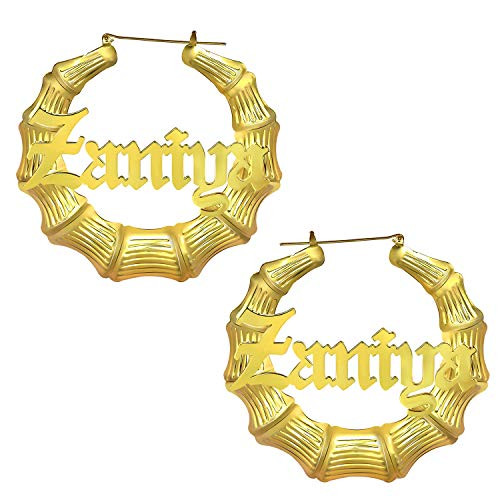 Custom Bamboo Hoop Earrings 