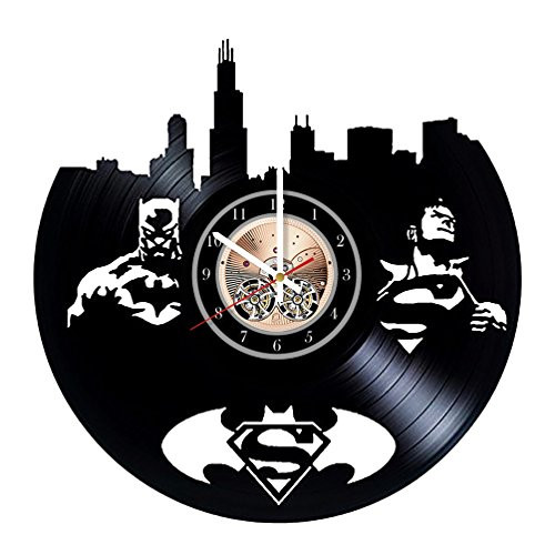 Batman and Superman Vinyl Record Wall Clock Batman and Superman Wall