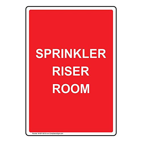 Vertical Sprinkler Riser Room Sign 10x7 in. Aluminum for Wayfinding ...