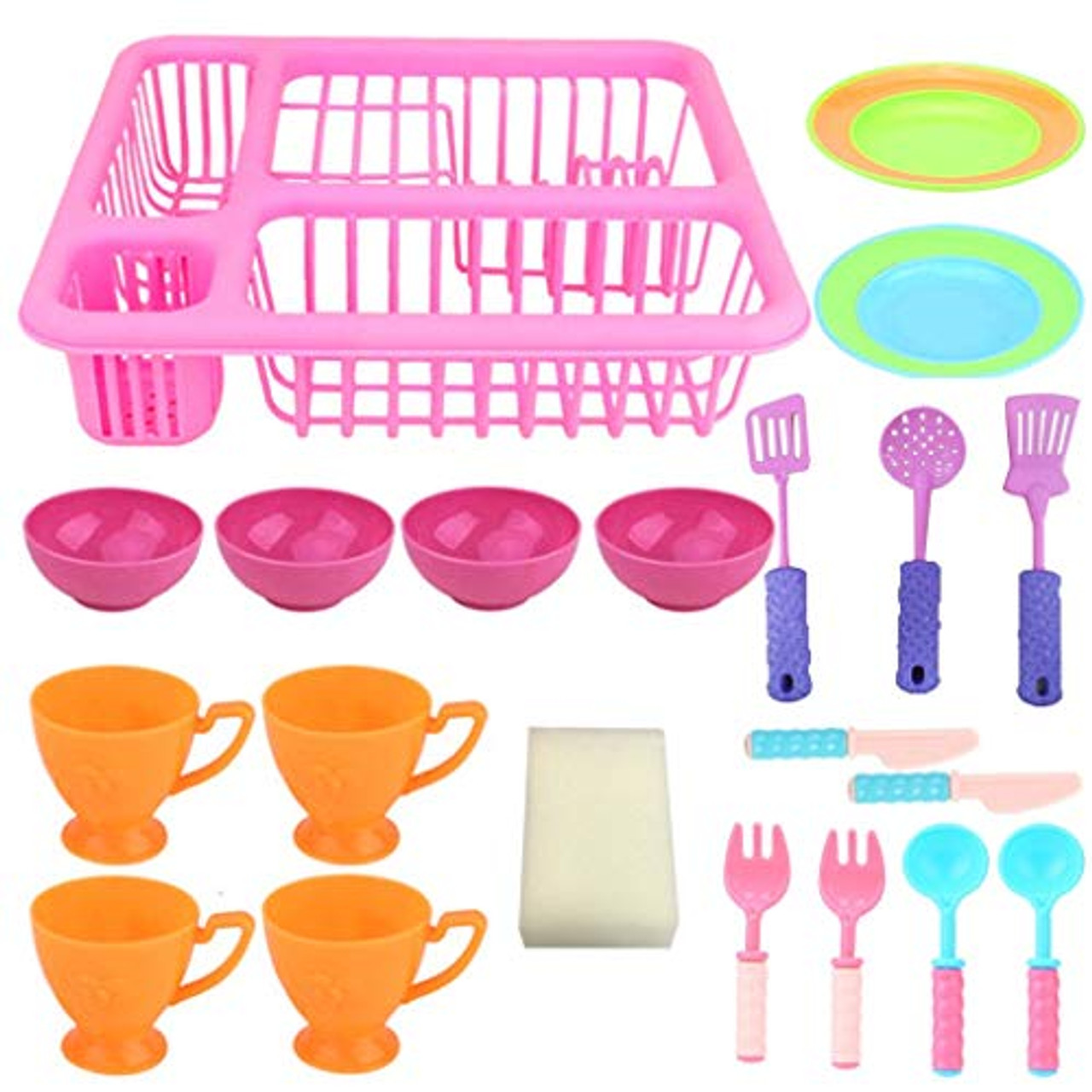 pink play dishes